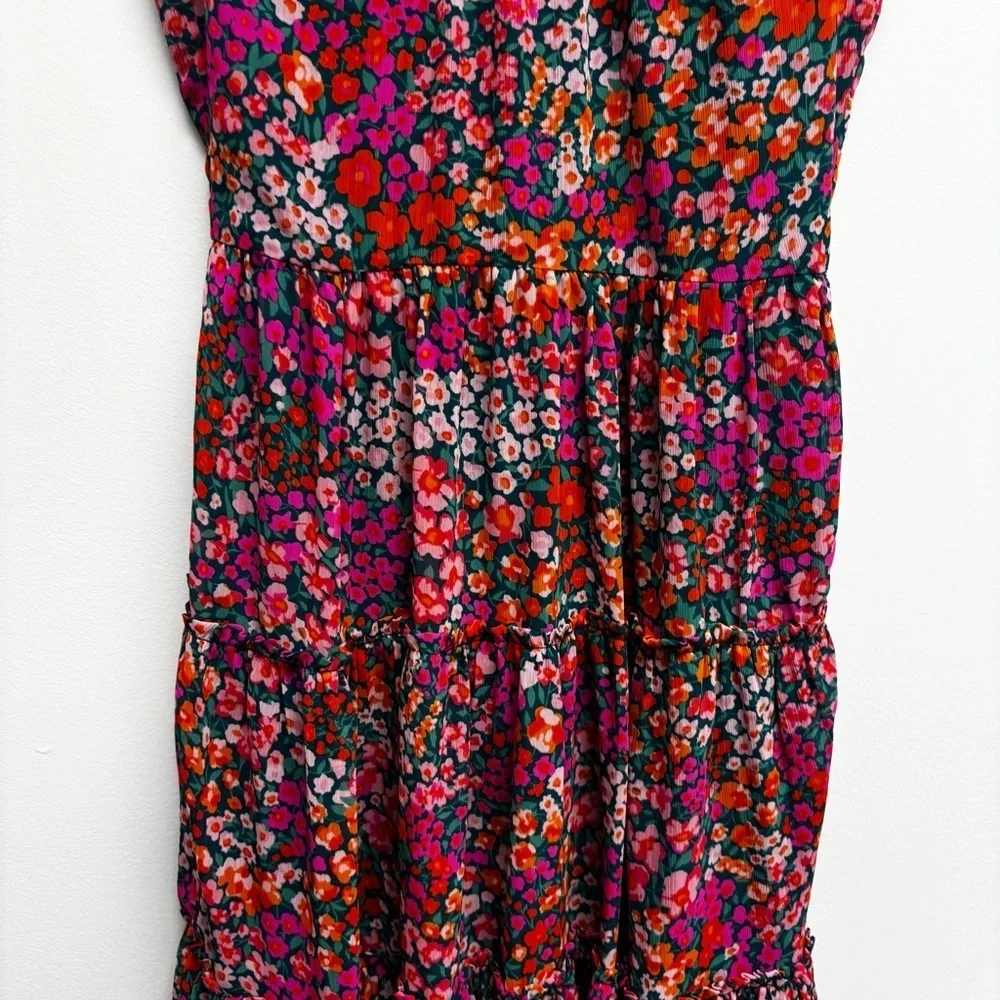 J. Crew Tiered Midi Dress in Micro Meadow Print
